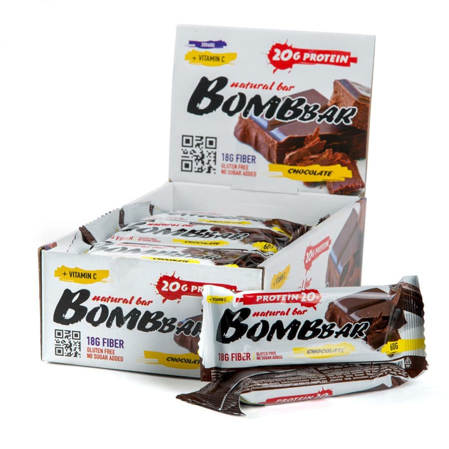 Протеиновые батончики Bombbar двойной шоколад, 20 шт