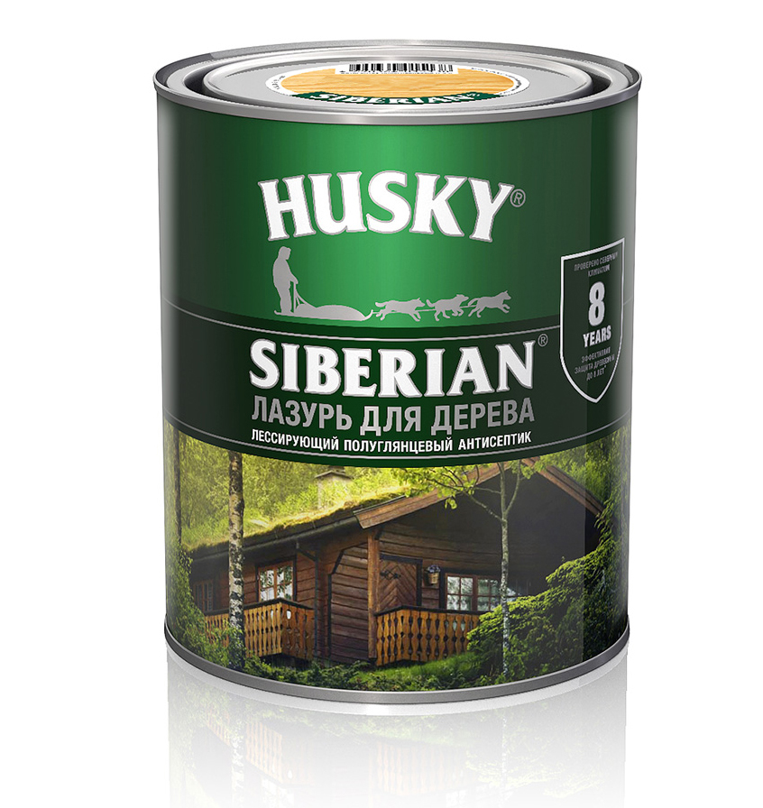 Пропитка для дерева HUSKY SIBERIAN полуглянцевая калужница 2,7л