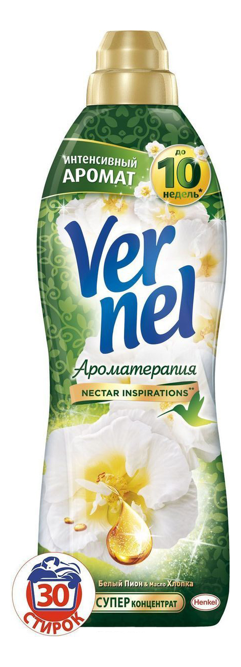 фото Ополаскиватель для белья vernel ароматерапия пион и хлопок 0.91 л