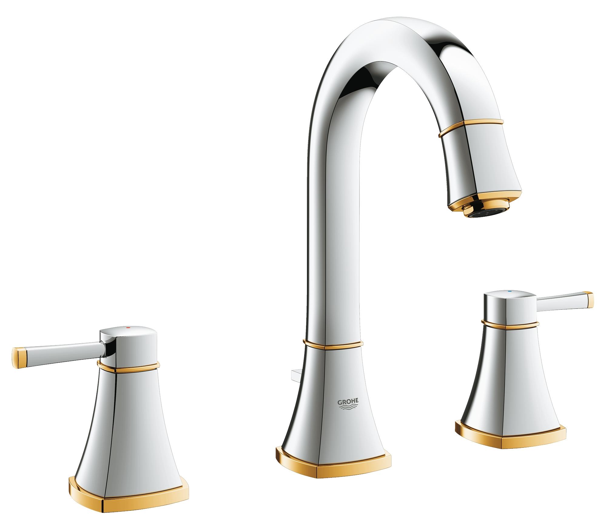 фото Смеситель для раковины grohe grandera 20389ig0 хром/золото