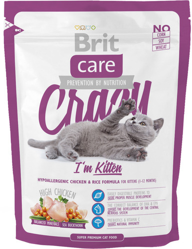 фото Сухой корм для котят brit care crazy kitten, курица, 0,4кг