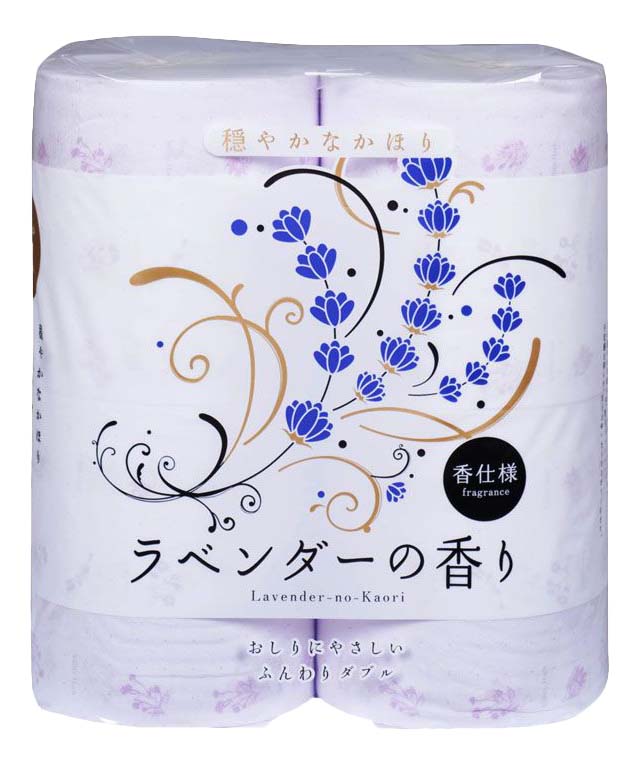 Туалетная бумага SHIKOKU Lavender-no-Kaori 2-ух слойная 4 шт.