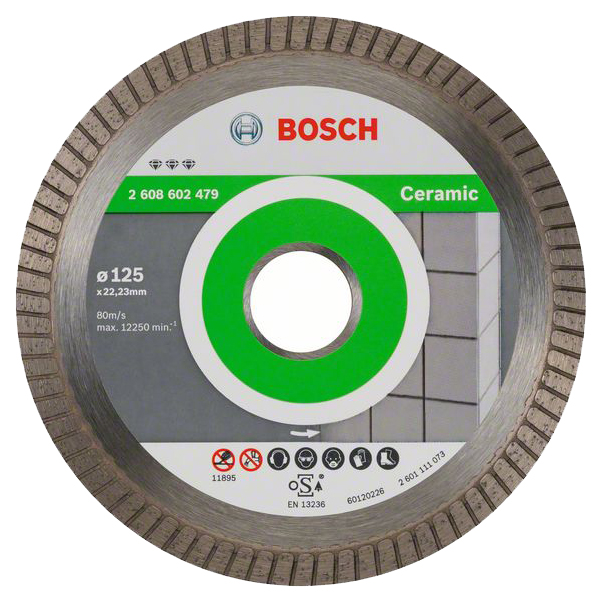 диск отрезной алмазный bosch stnd ceramic 10 шт 125 22 23 2608603232 Диск алмазный Bosch Bf Ceramic 125 мм, 2608602479