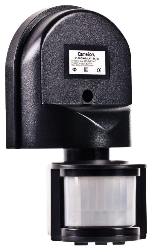 Электронный сенсор Camelion LX-16C, черный датчик движения для включения освещения camelion lx 16c bl 6451