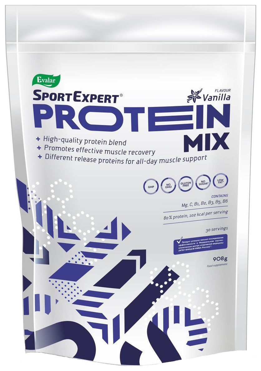 фото Протеин эвалар sportexpert protein mix, 908 г, ваниль