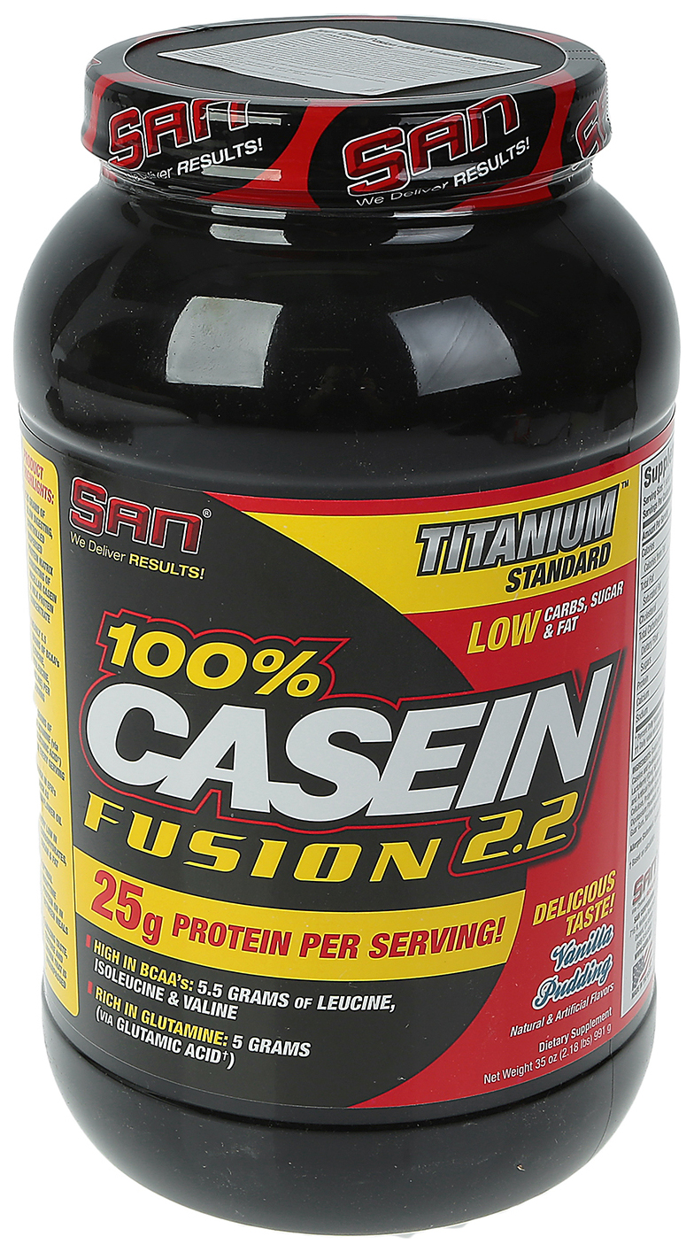 фото Протеин san 100% casein fusion, 1000 г, vanilla pudding