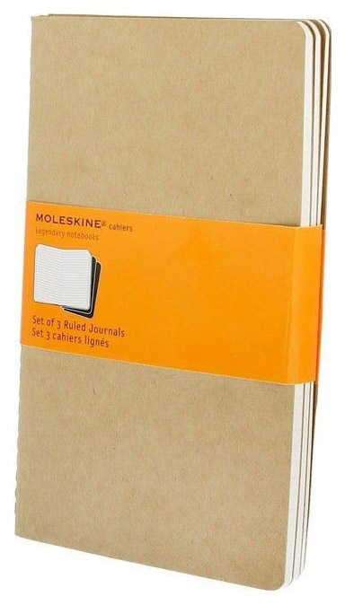 Набор 3 блокнота Moleskine Cahier Journal Large, цвет бежевый, в линейку