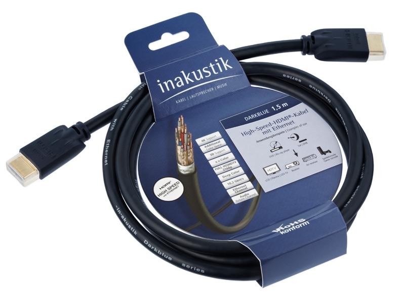 Кабель In-Akustik Blue HDMI HDMI - HDMI, 1,5м Blue