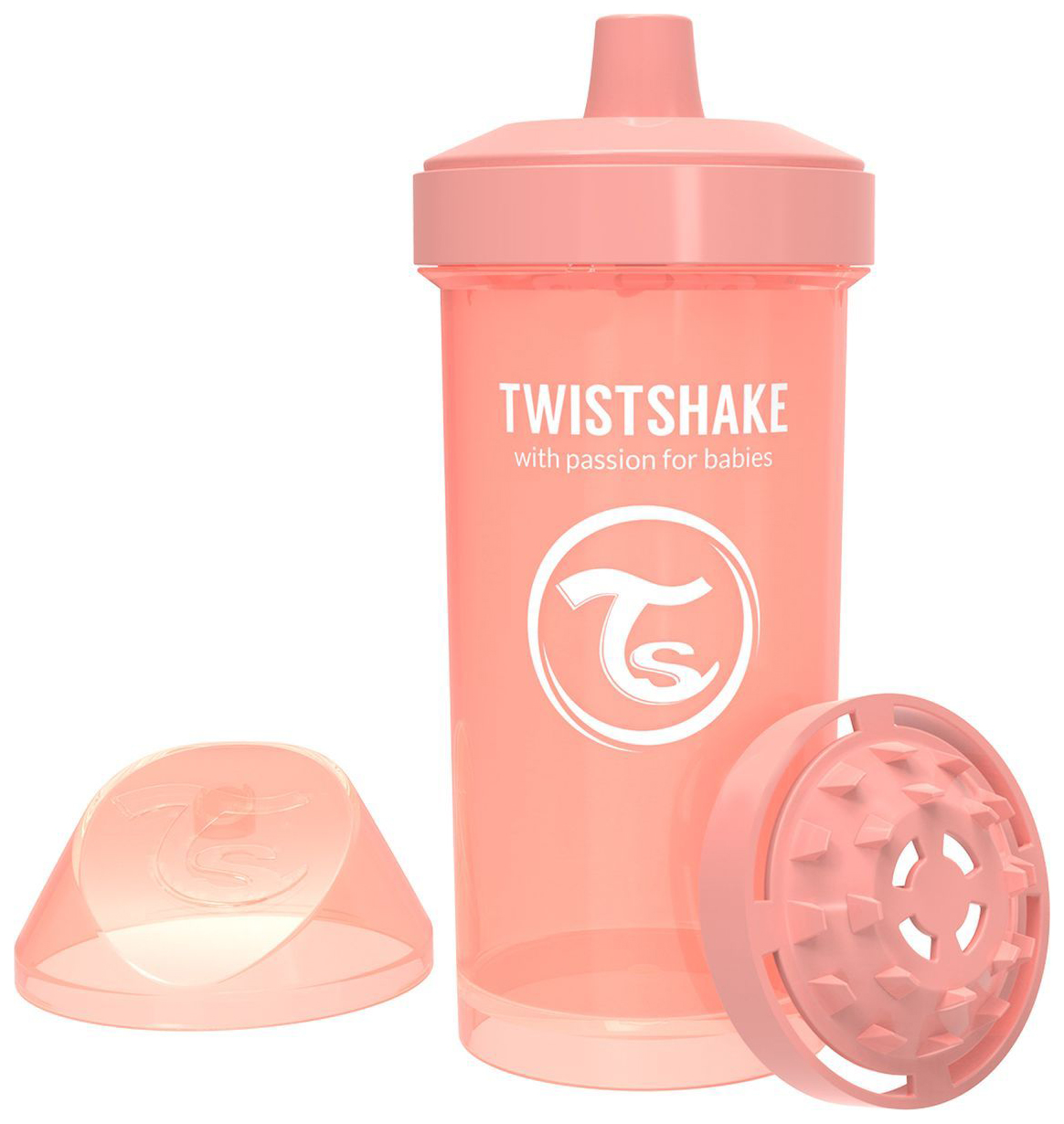 

Поильник Twistshake Kid Cup 360 мл. Пастельный персиковый (Pastel Peach). Возраст 12+m.