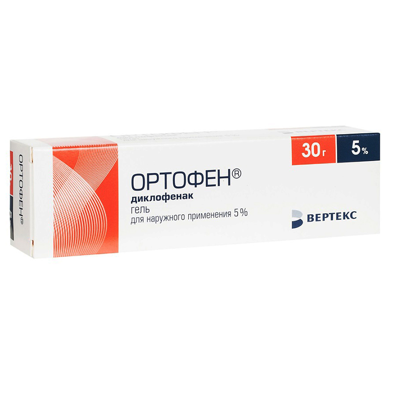 Купить Ортофен гель 5% 30 г Вертекс, Vertex, Россия