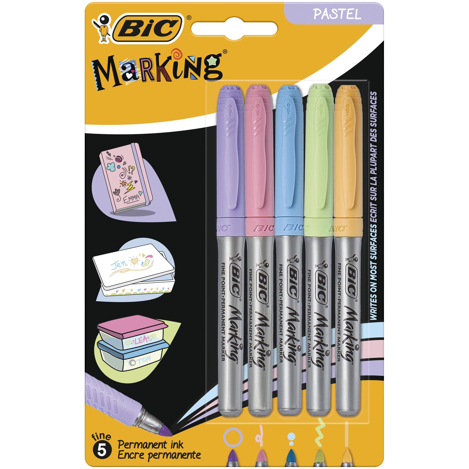

Перманентный маркер BIC Marking пастельные тона 5 шт