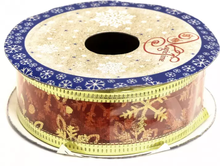 

Лента декоративная Феникс Present снежинки, 270x2,5 см