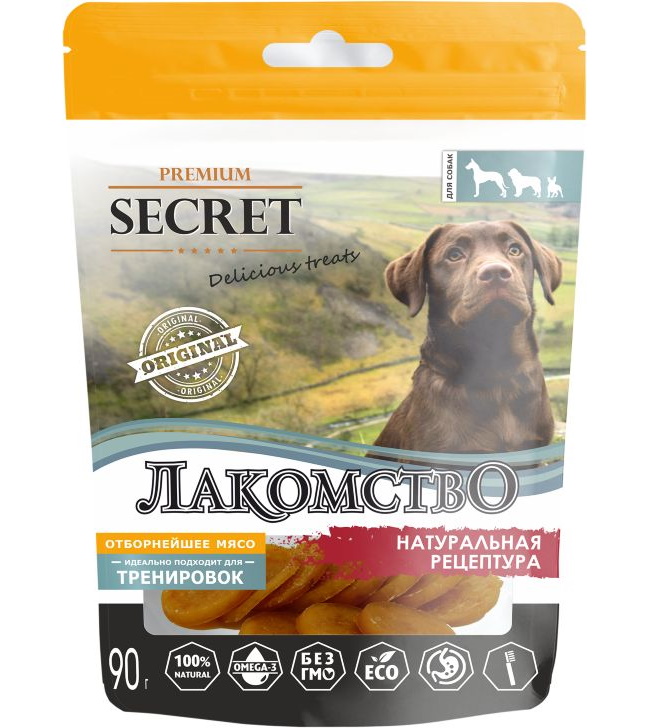 Лакомство для собак Secret Медальоны, утка, 90 г