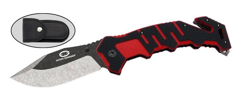 Туристический нож WithArmour Rescuer, black/red