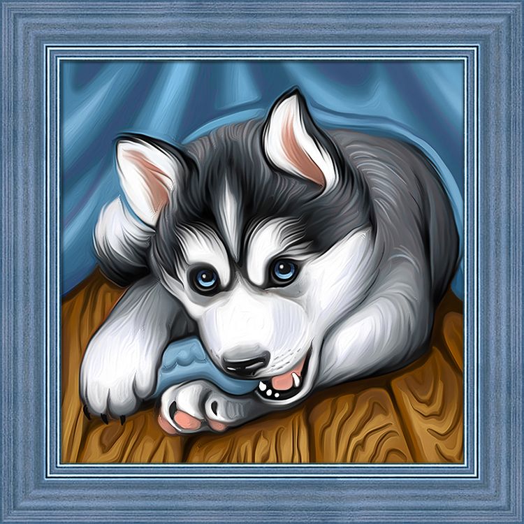 

Алмазная вышивка Алмазная Живопись Озорной хаски, 25x25 см, Озорной хаски