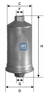 фото Фильтр топливный ufi 31.504.00