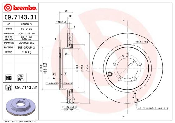 фото Тормозной диск brembo 09.7143.31