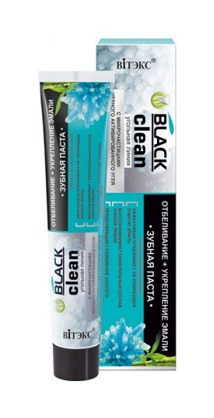 Зубная паста Витэкс, Black Clean «Отбеливание + укрепление эмали», 85 г