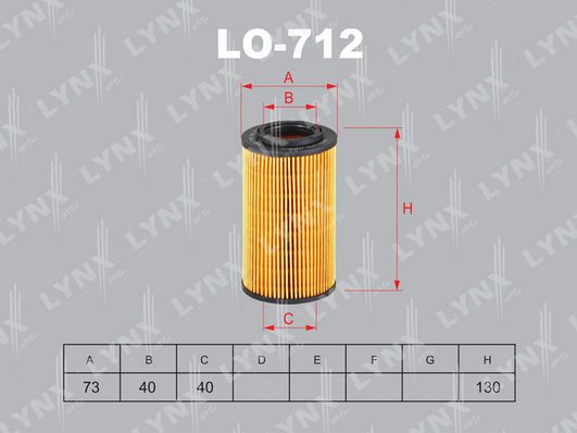 фото Фильтр масляный lynxauto lo-712