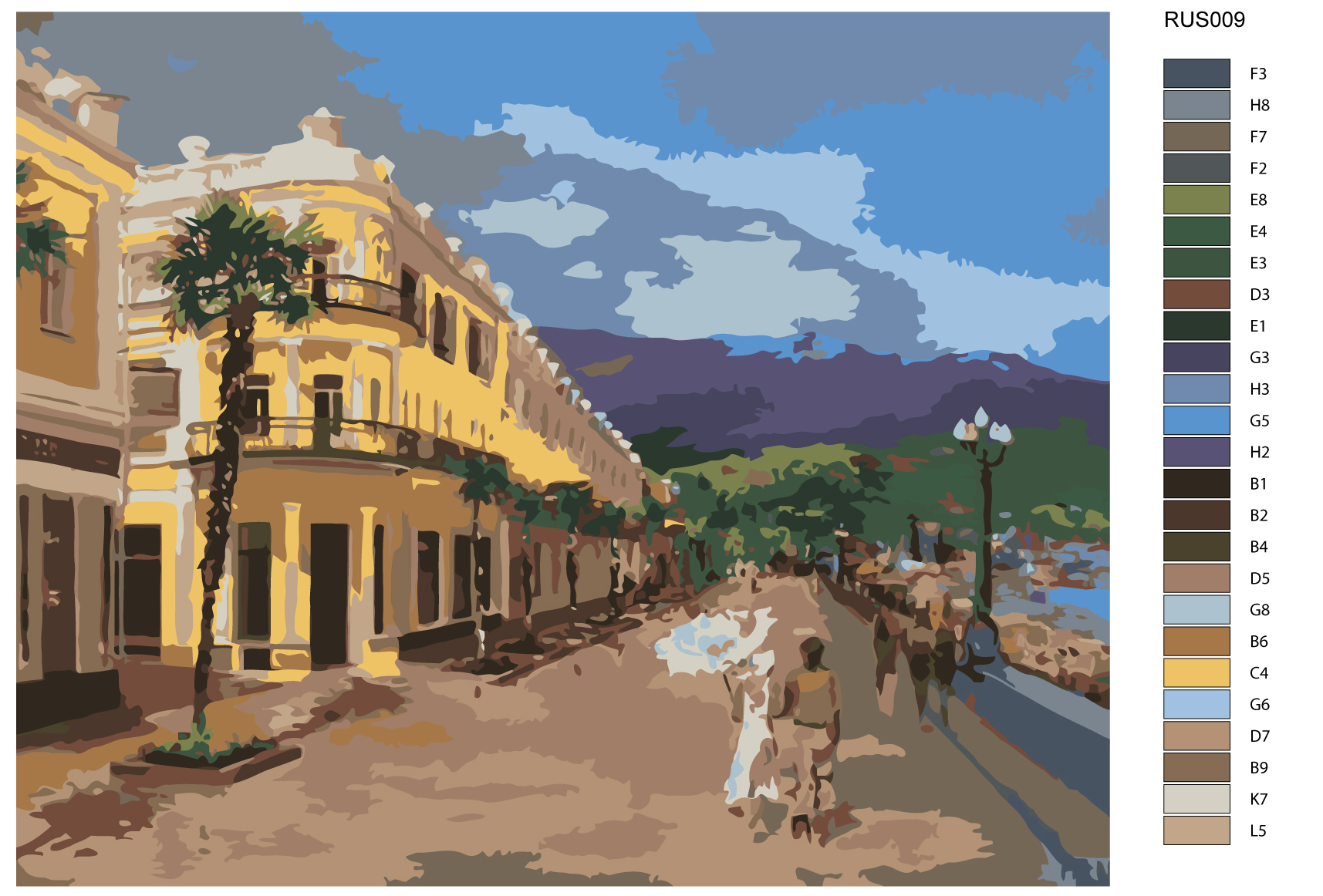 

Картина по номерам, 40 x 50, RUS009, RUS009