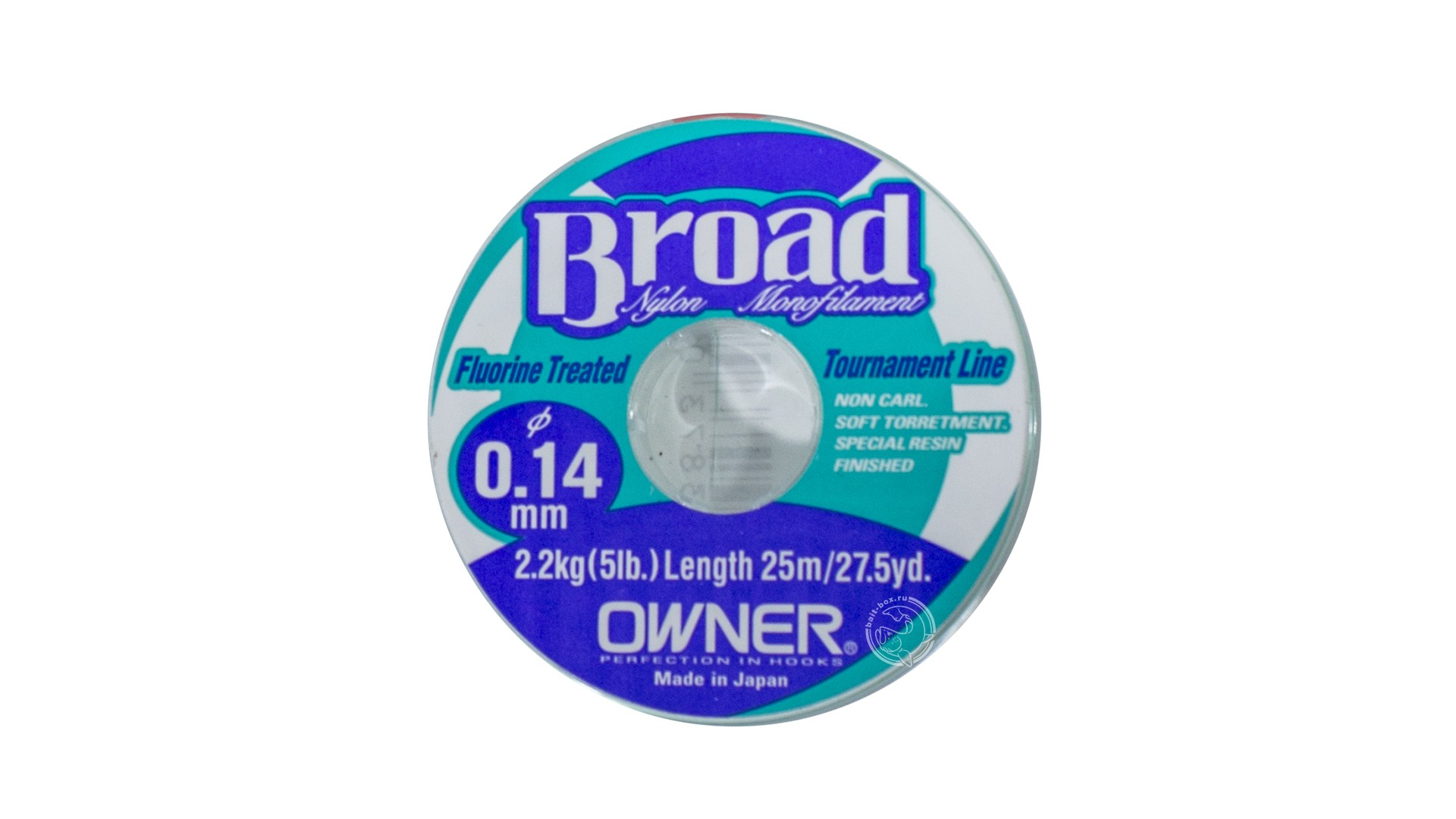 

Леска монофильная Owner Broad 0,14 мм, 25 м, 2,2 кг, зеленый, Прозрачный, Broad