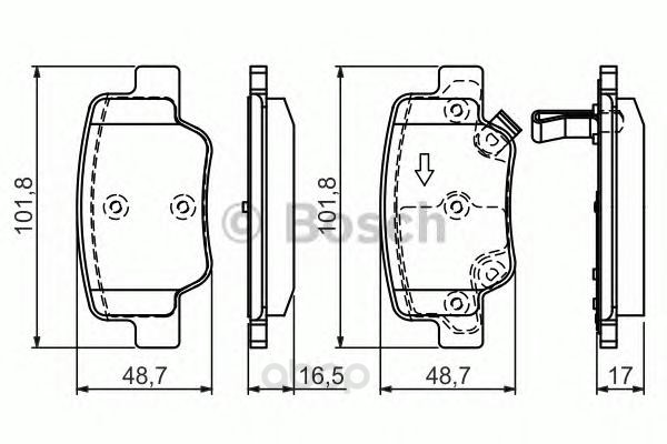 

Тормозные колодки дисковые BOSCH 0986494404