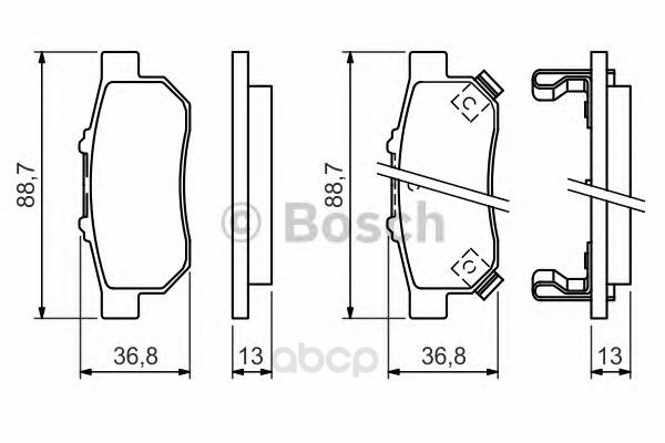 

Колодки дисковые задние BOSCH 0986494392