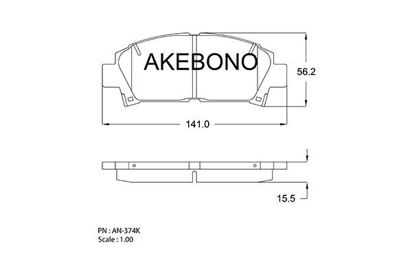 

Тормозные колодки Akebono дисковые AN374K