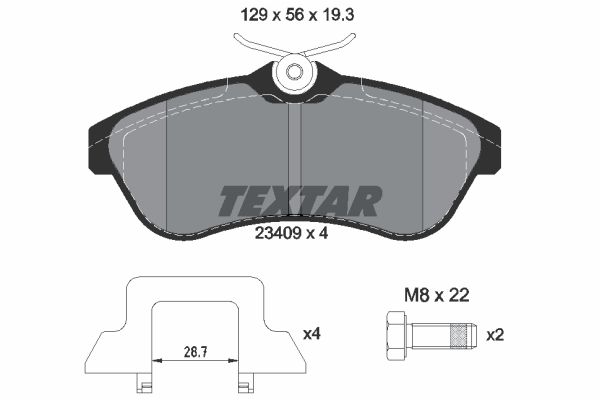 

Комплект тормозных дисковых колодок Textar 2340902