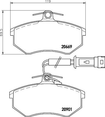 

Тормозные колодки MINTEX дисковые MDB1293