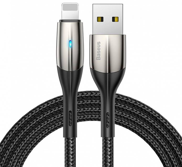 фото Кабель baseus horizontal data cable lightning 2м black (calsp-c01)