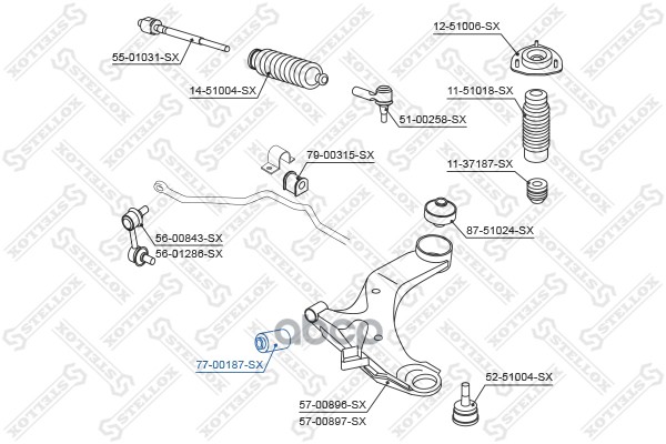 фото Сайлентблок stellox 7700187sx