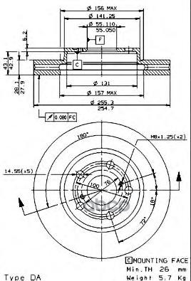 фото Тормозной диск brembo 09584520