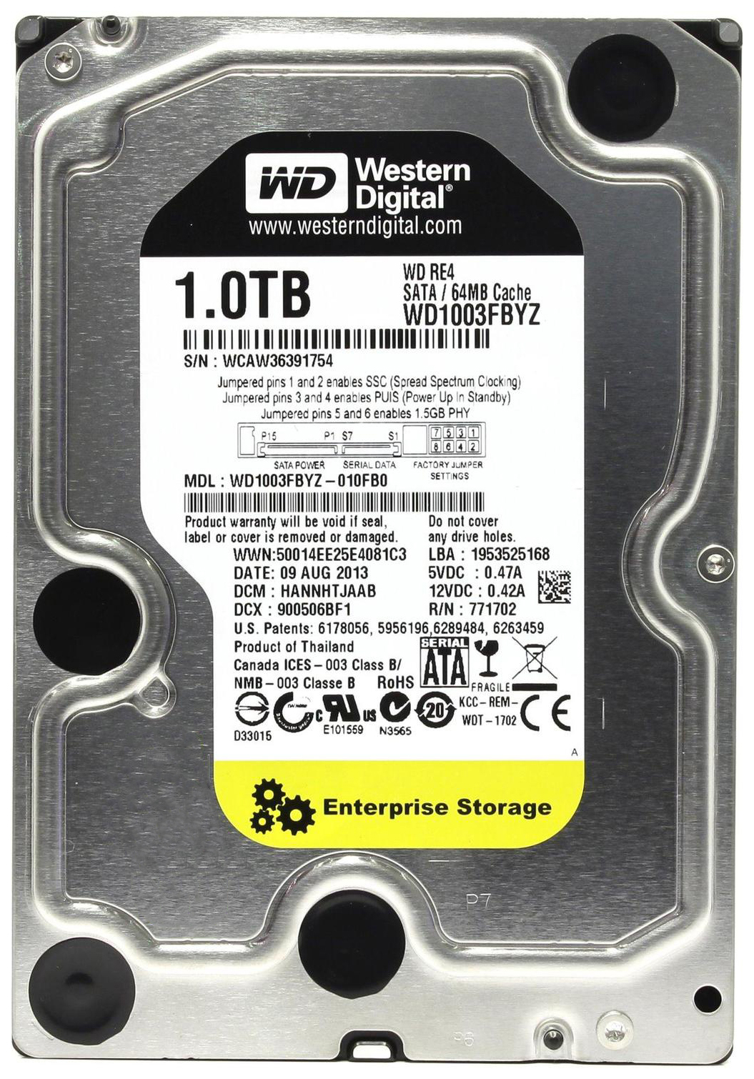 Жесткий диск WD RE4 1ТБ (WD1003FBYZ)