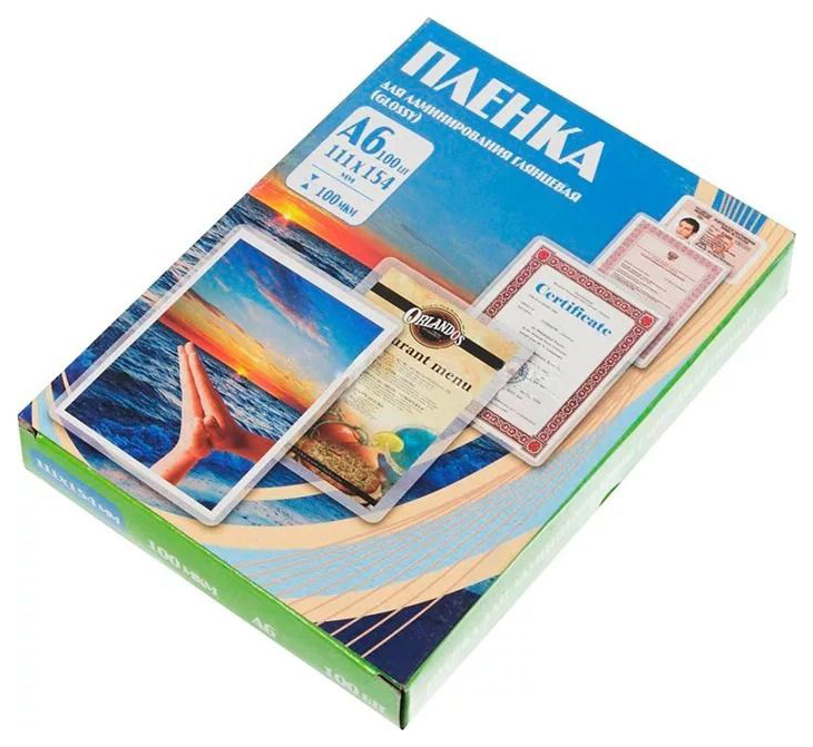 Пленка для ламинирования Office Kit А6 80мик 100шт глянцевая PLP111*154/80