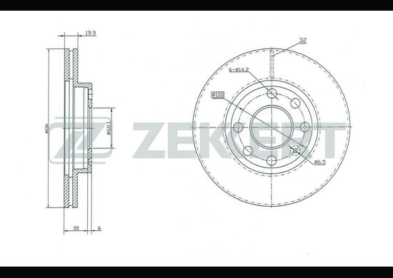 

Тормозной диск ZEKKERT BS-5034
