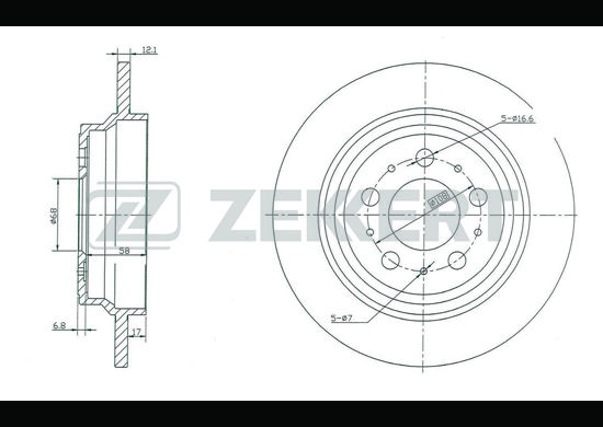 фото Тормозной диск zekkert bs-5298