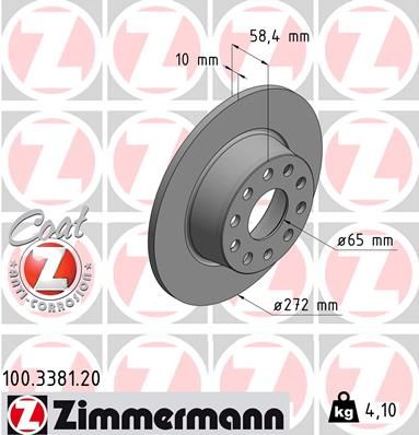 

Тормозной диск ZIMMERMANN 100.3381.20
