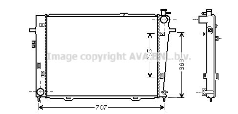 

Радиатор охлаждения двигателя AVA QUALITY COOLING HY2126