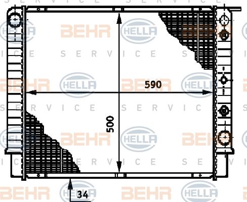 

Радиатор охлаждения двигателя BEHR HELLA SERVICE 8MK 376 720-791