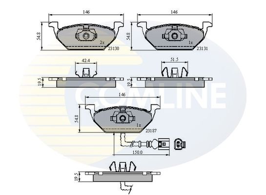 фото Комплект тормозных колодок, дисковый тормоз comline cbp1851