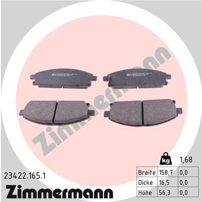 

Тормозные колодки ZIMMERMANN дисковые 23422.165.1