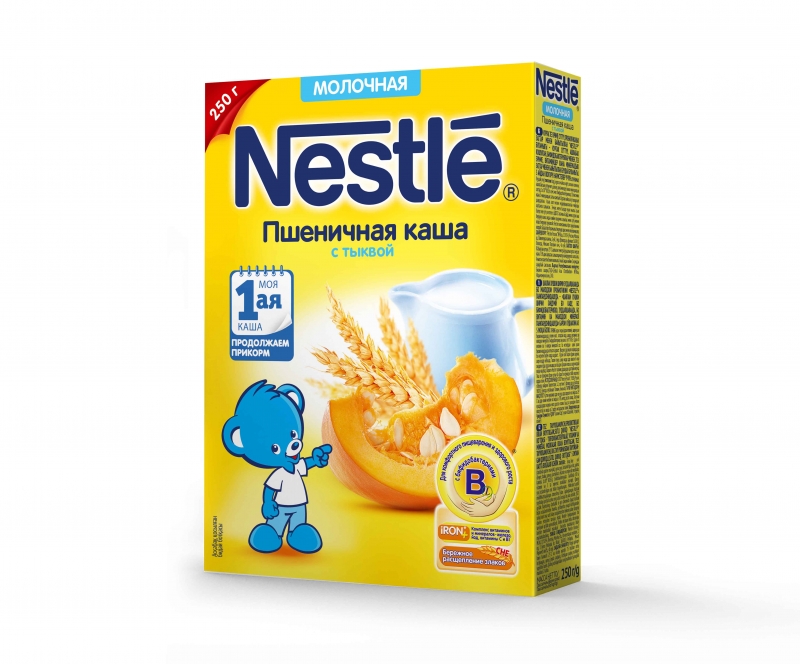 

Каша молочная Nestle Пшеничная с тыквой с 5 мес. 250 г, Пшеничная с тыквой