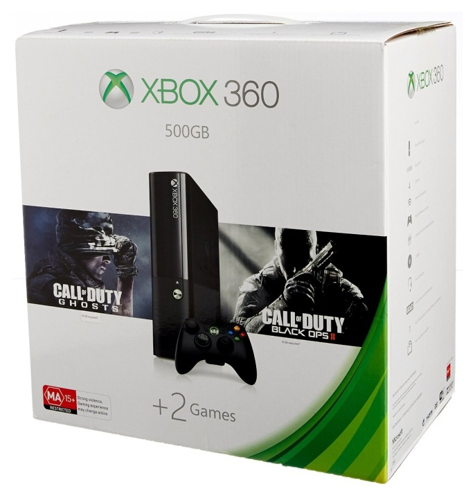 

Игровая приставка Microsoft Xbox 360 500Gb+Call Of Duty Ghosts/BlackOps2 (3M6-00097)