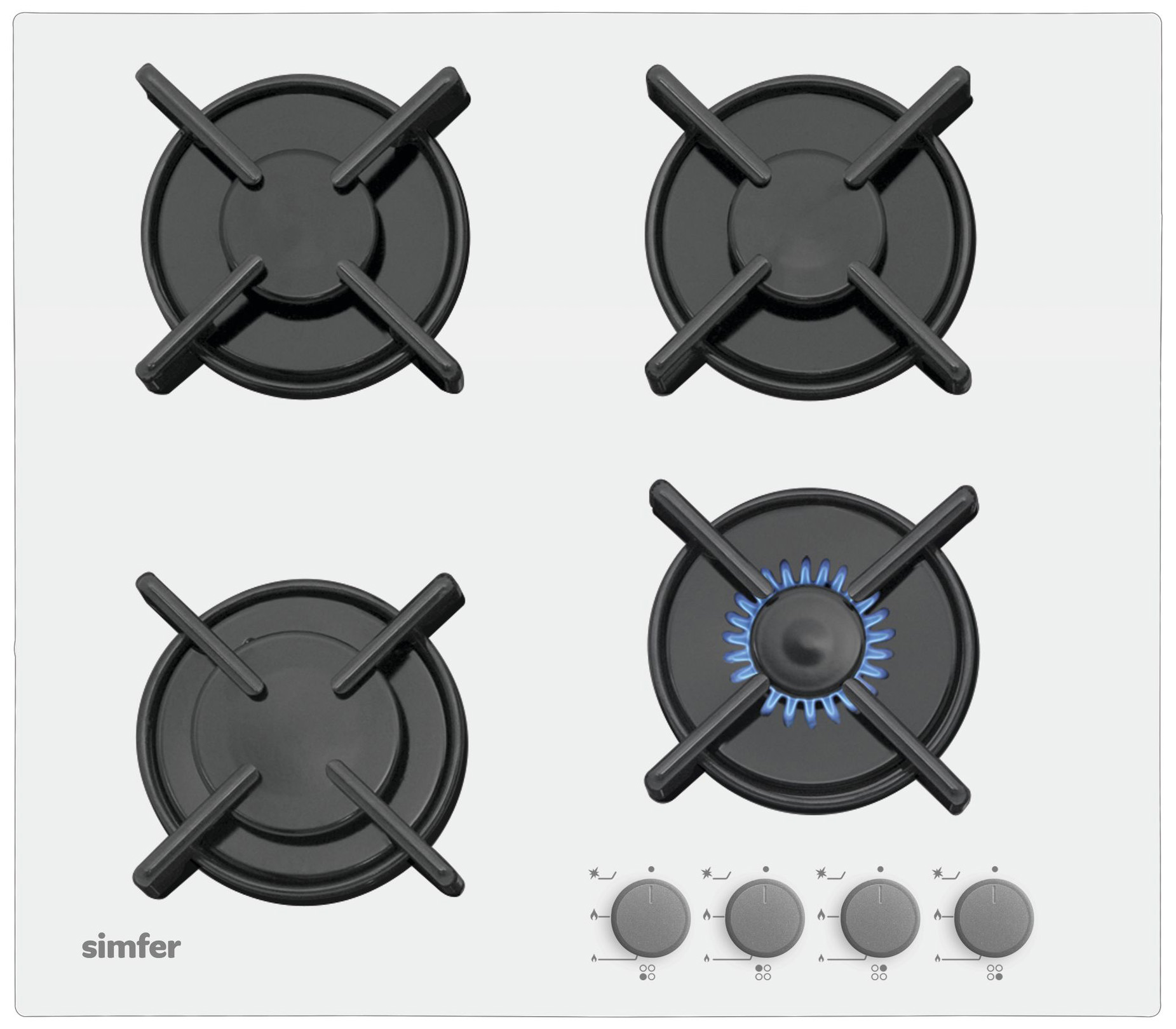 фото Встраиваемая варочная панель газовая simfer h60m40w412 white