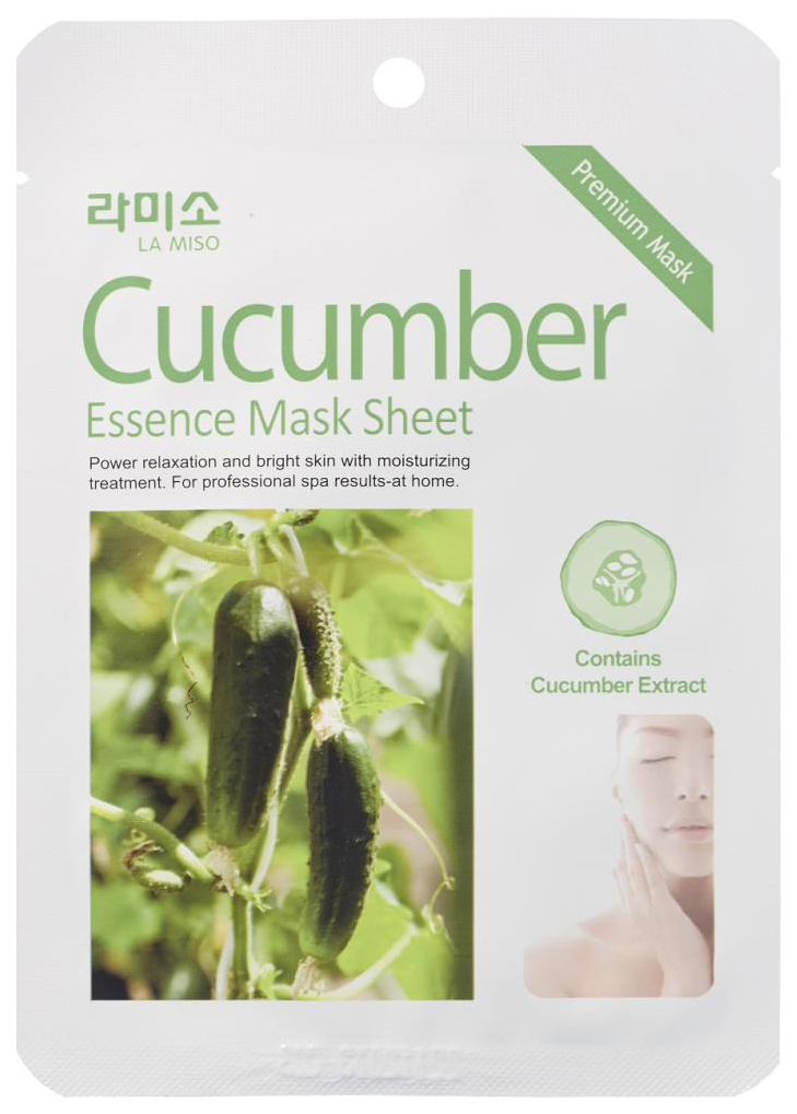 

Маска для лица LA MISO Cucumber essence Mask Sheet 21 г, cucumber essence Mask Sheet