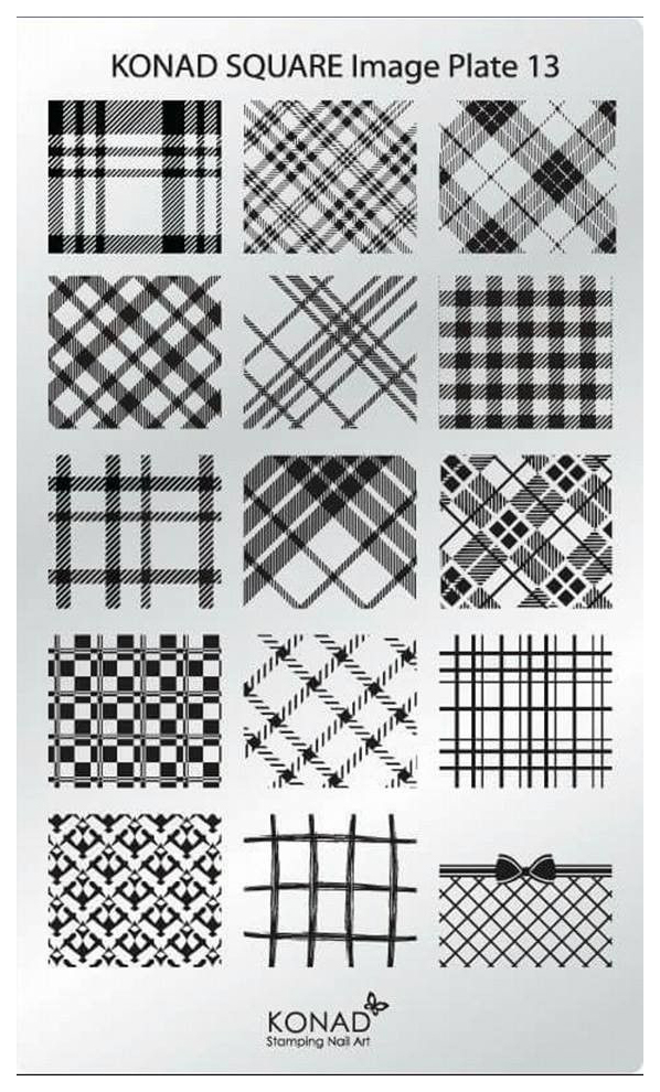 

Трафареты для ногтей KONAD Пластина для стемпинга Square Image Plate 13, square Image