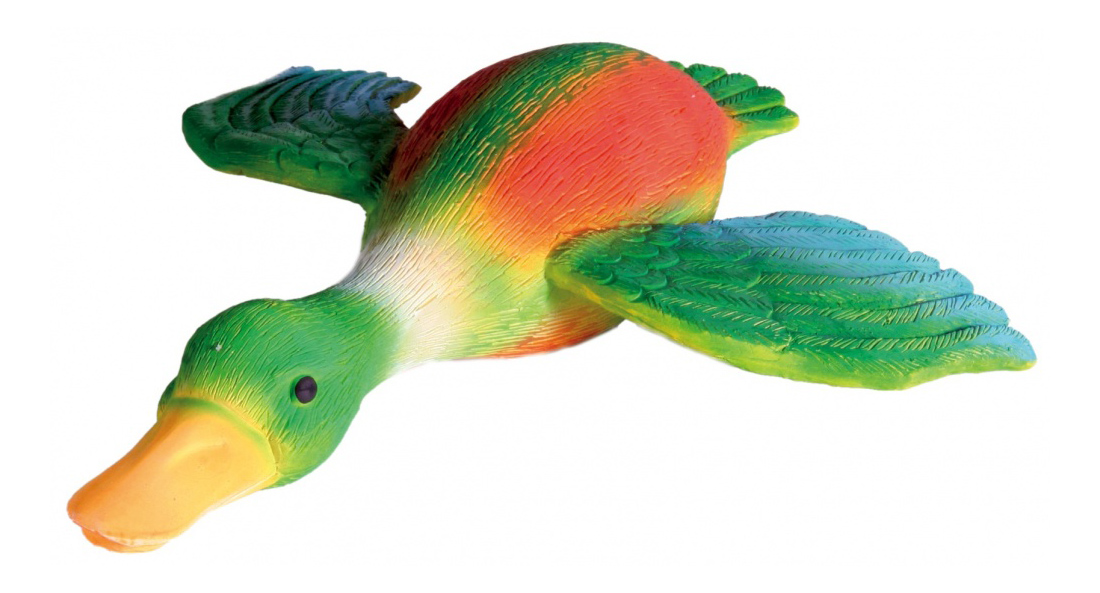 фото Игрушка-пищалка для собак trixie утка с крыльями из латекса, зеленый, 30 см