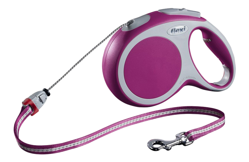 

Поводок-рулетка FLEXI Vario M, 8м, 20кг, трос, розовый, Vario