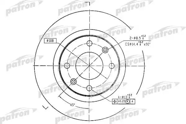 фото Тормозной диск patron pbd1220